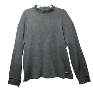 Glacier‎ Gear Outdoor Mock Neck Waffle Knit Long Sleeve Top Gray Size L